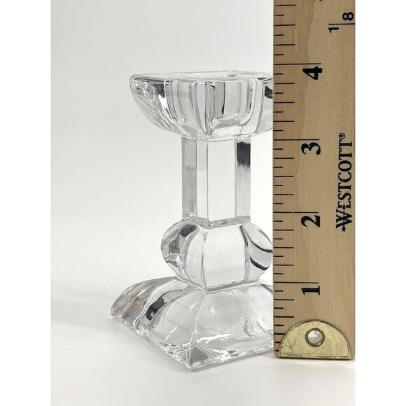 VILLEROY & BOCH Candle Taper Holders Crystal Square 4” Tall Set Of 2 - Picture 4 of 7